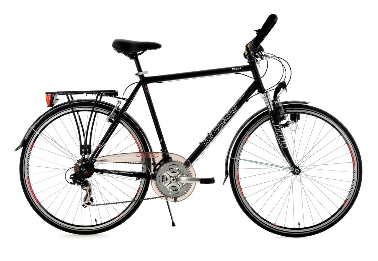 Trekkingrad KS CYCLING "Vegas" Fahrräder Gr. 53 cm, 28 Zoll (71,12 cm), schwarz Fahrräder
