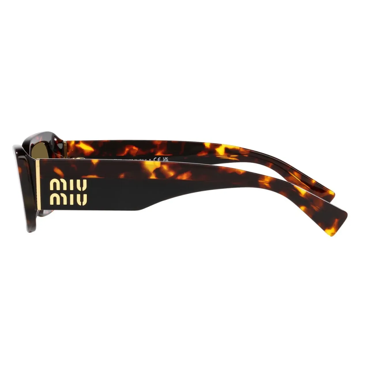 Trendige Rechteckige Sonnenbrille mit Havana-Honig Gestell Miu Miu