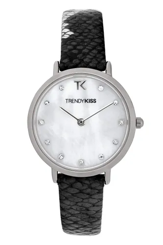 Trendy Kiss Damen Analog Quarz Uhr mit Leder Armband