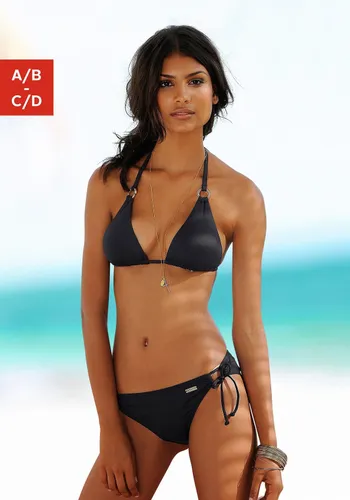 Triangel-Bikini-Top LASCANA "Italy" Gr. 34, Cup C/D, schwarz Damen Bikini-Oberteile Ocean Blue