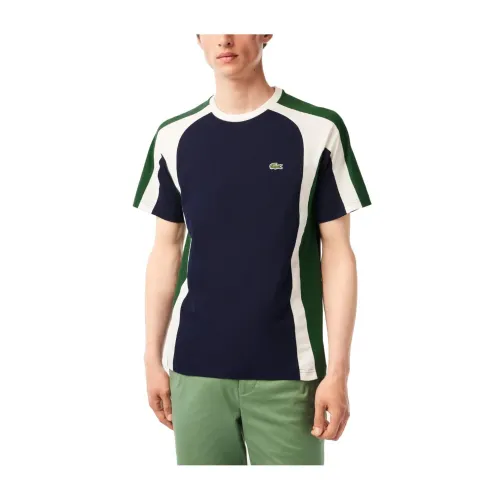 Tricolor Baumwoll T-Shirt Lacoste