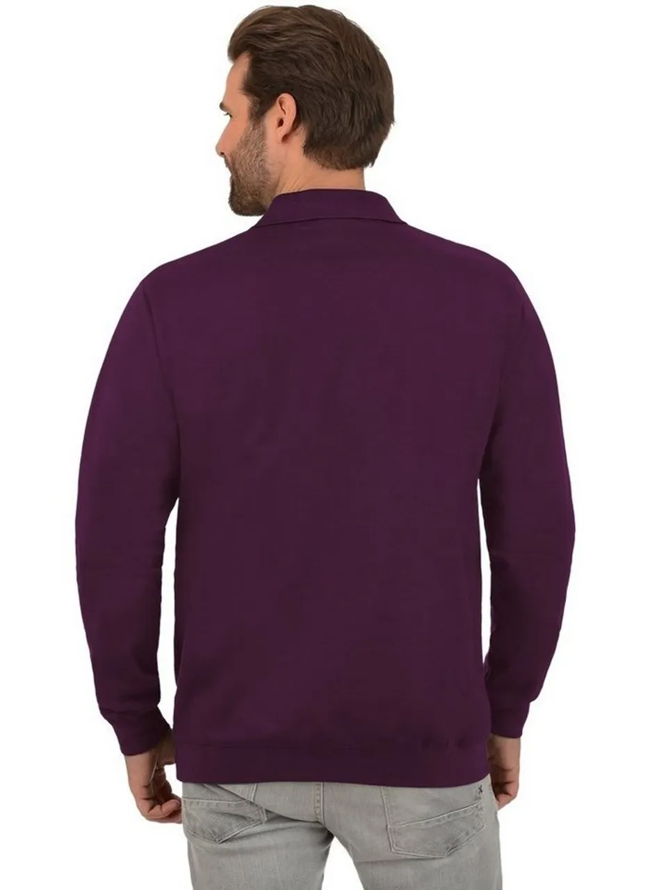 Trigema Sweatshirt TRIGEMA Langarm Polo aus Sweat-Qualität