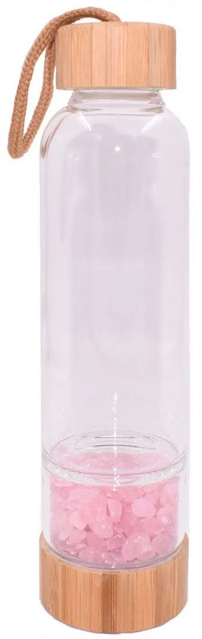 Trinkflasche FIRETTI "Schmuck Geschenk Edelstein Farbstein Energiesteine" Trinkflaschen Gr. 550 ml, bunt (braun, transparent, rosa) Thermoflaschen, Is...