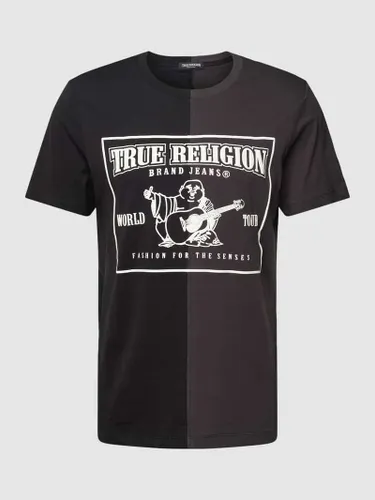 TRUE RELIGION T-Shirt mit Logo-Print Modell 'SPLICED PUFF BUDDHA' in Black