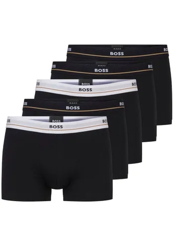Trunk BOSS "Trunk 5P Essential" Gr. M, 5 St., schwarz (black) Herren Unterhosen mit modischem, teilweise kontrastfarbenen BOSS Logo-Elastikbund