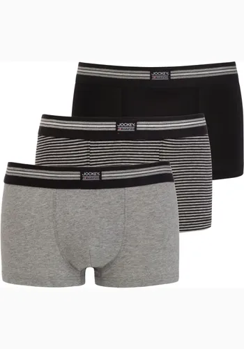 Trunk JOCKEY "Cotton Stretch" Gr. XL, 3 St., schwarz (black stripe) Herren Unterhosen mittlere Bundhöhe