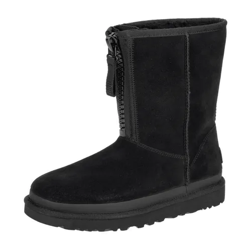 UGG CLASSIC SHORT ZIPPER TAPE LOGO Stiefel schwarz 1144035 für Damen, schwarz