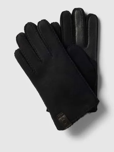 UGG Handschuhe aus Lammfell mit Label-Patch in Black