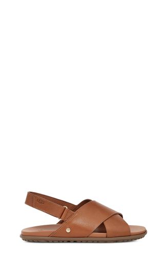 UGG Solivan Sandale mit Fersenriemen für Damen in Tan Leather, Größe 38.5, Leder
