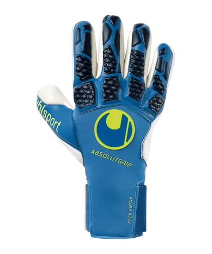 Uhlsport Hyperact Absolutgrip Finger Surround TW-Handschuhe Blau Weiss Gelb F01