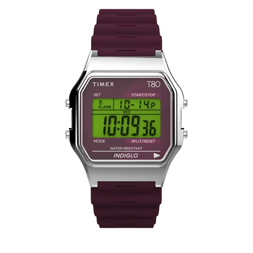 Uhr Timex T80 TW2V41300 Burgundy/Silver