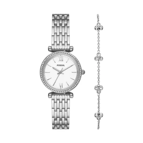 Uhr und Armband Set Fossil Carlie ES5315SET Silver/Silver