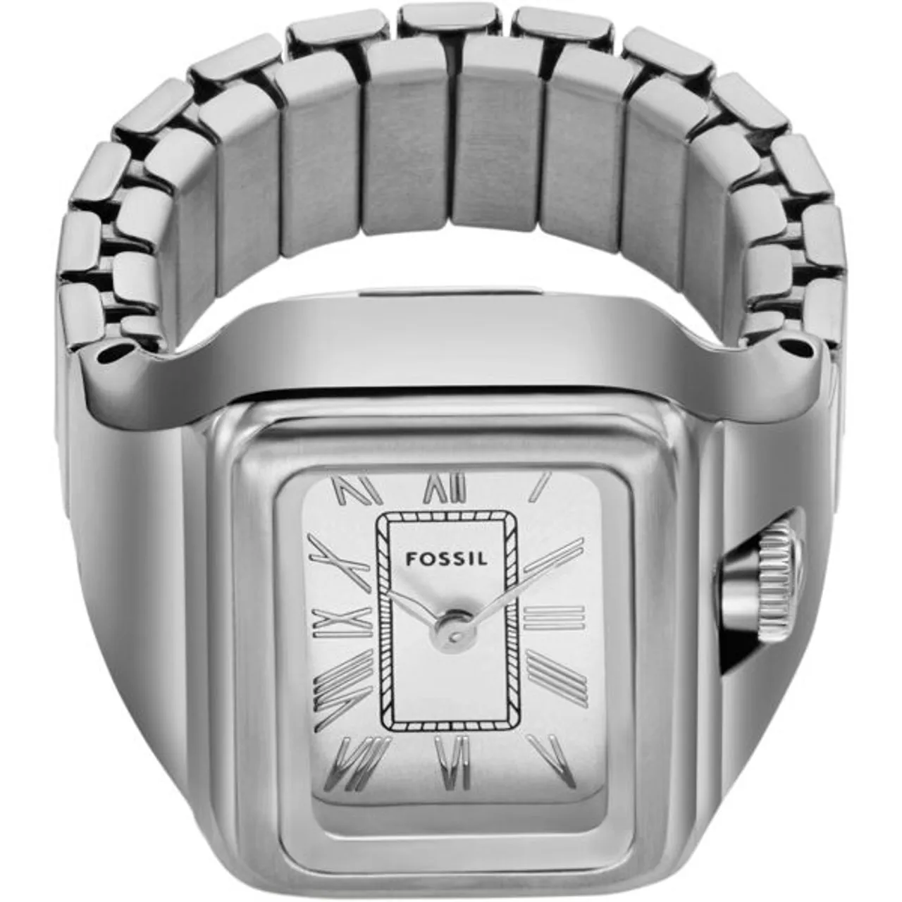 Uhrenring FOSSIL "RAQUEL WATCH RING" Armbanduhren silberfarben Damen Quarzuhren