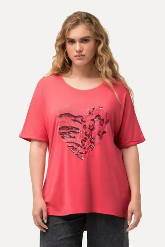 Ulla Popken Rundhalsshirt T-Shirt Herz Oversized Rundhals Halbarm