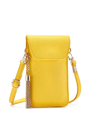 Umhängetasche LASCANA Gr. B/H/T: 11 cm x 19 cm x 1,5 cm, gelb Damen Taschen Handtasche Handtaschen