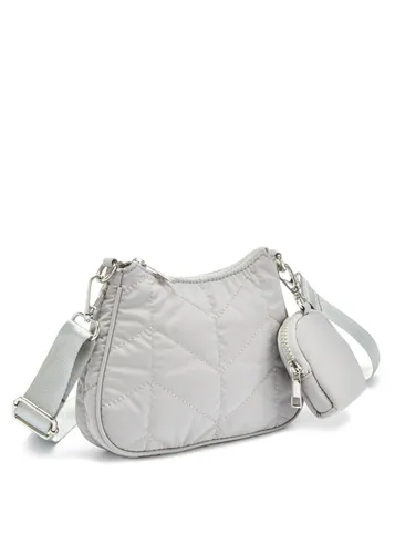 Umhängetasche LASCANA Gr. B/H/T: 27 cm x 16 cm x 7 cm, grau (hellgrau) Damen Taschen Handtaschen