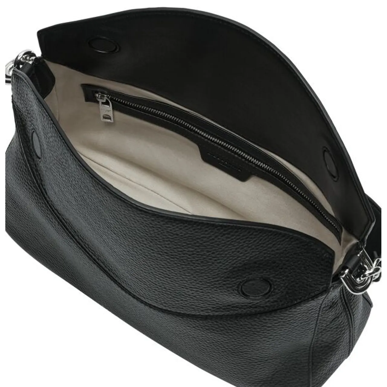 Umhängetasche LIEBESKIND BERLIN "Shoulder Bag S ALESSA 3 Pebble" Gr. B/H/T: 32 cm x 16 cm x 10 cm, schwarz (black) Damen Taschen Handtaschen