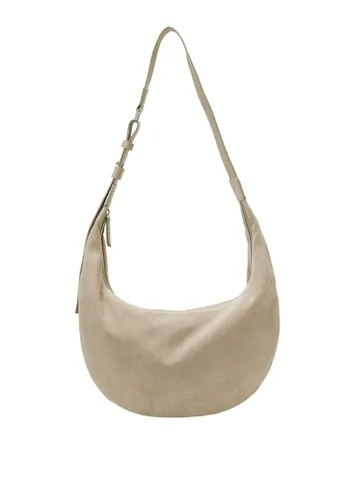 Umhängetasche MARC O'POLO "aus softem Velours-Rindleder" Gr. B/H/T: 43 cm x 22 cm x 5 cm, weiß Damen Taschen Handtaschen