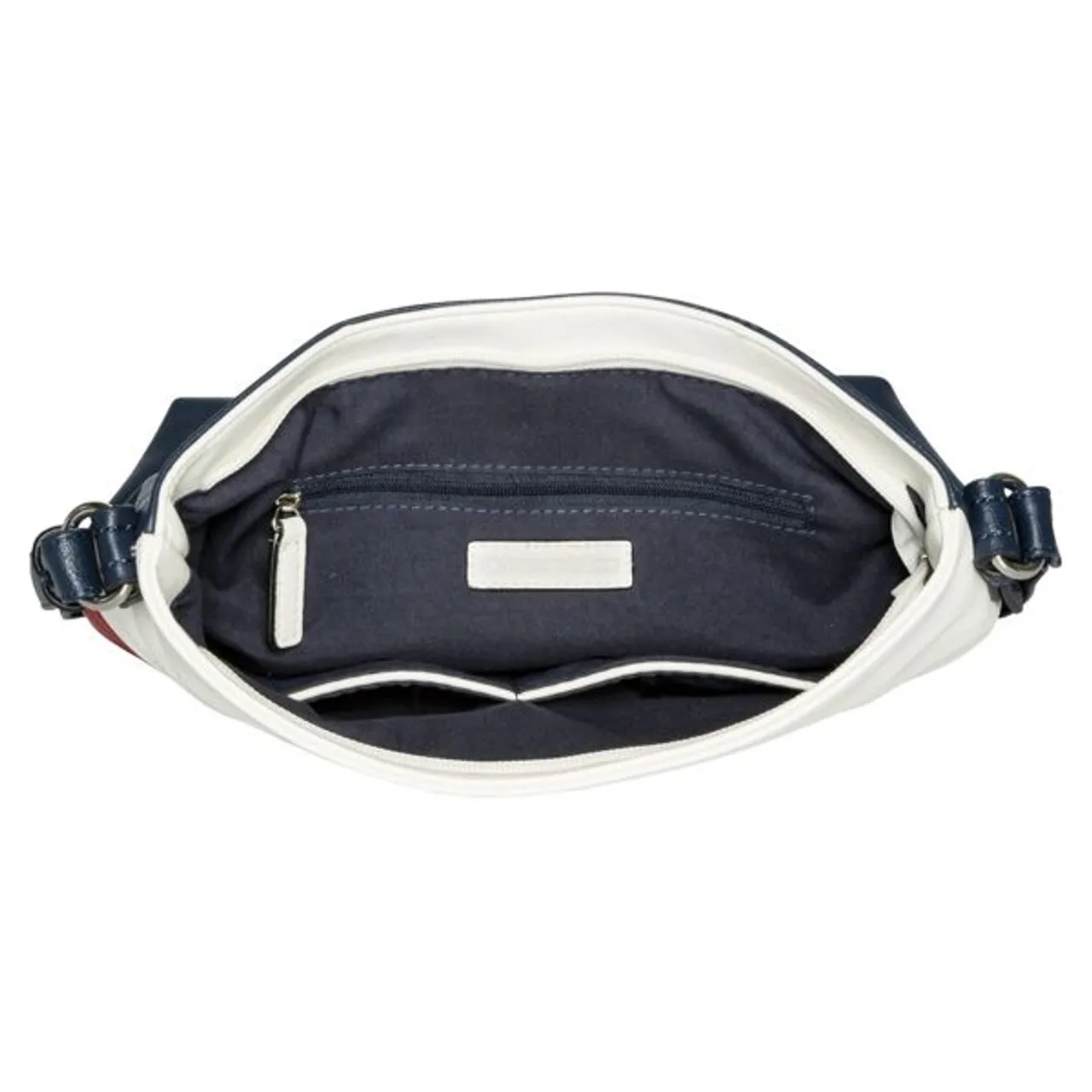 Umhängetasche TOM TAILOR "ELLEN Cross bag L" Gr. B/H/T: 30 cm x 30 cm x 8 cm, blau (marine, rot) Damen Taschen Handtaschen