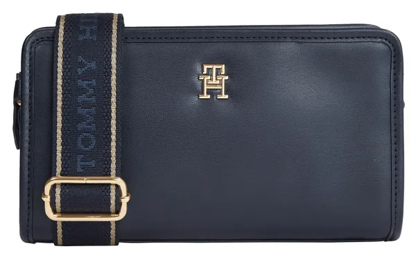 Umhängetasche TOMMY HILFIGER "TH MONOTYPE CROSSOVER" Gr. B/H/T: 22,5 cm x 12,5 cm x 7 cm, blau (space blue) Damen Taschen Handtaschen