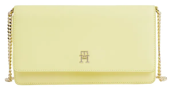 Umhängetasche TOMMY HILFIGER "TH REFINED CHAIN CROSSOVER" Gr. B/H/T: 24 cm x 15 cm x 6,5 cm, gelb (yellow tulip) Damen Taschen Handtaschen