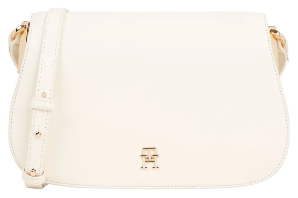 Umhängetasche TOMMY HILFIGER "TH SPRING CHIC FLAP CROSSOVER" Gr. B/H/T: 25 cm x 14 cm x 4 cm, beige (calico) Damen Taschen Handtaschen
