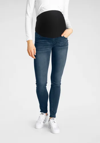 Umstandsjeans NEUN MONATE "Jeans für Schwangerschaft und Stillzeit" Gr. 34, N-Gr, blau (dark, blue, used) Damen Jeans Umstandsmode