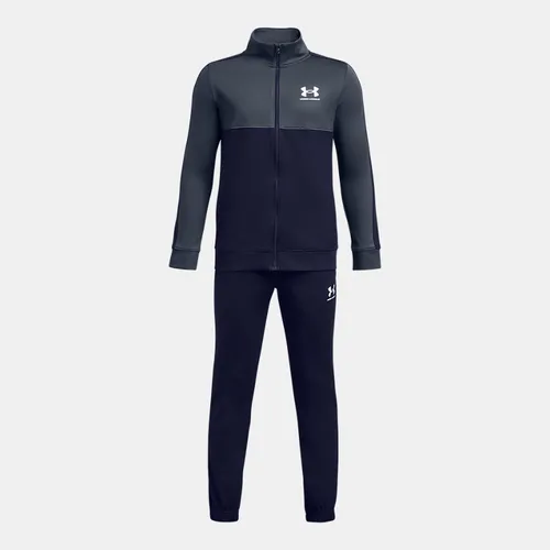 Under Armour Knit Colorblock Trainingsanzug für Jungen Midnight Blaue Marine / Downpour Grau / Weiß YSM (127 - 137 cm)