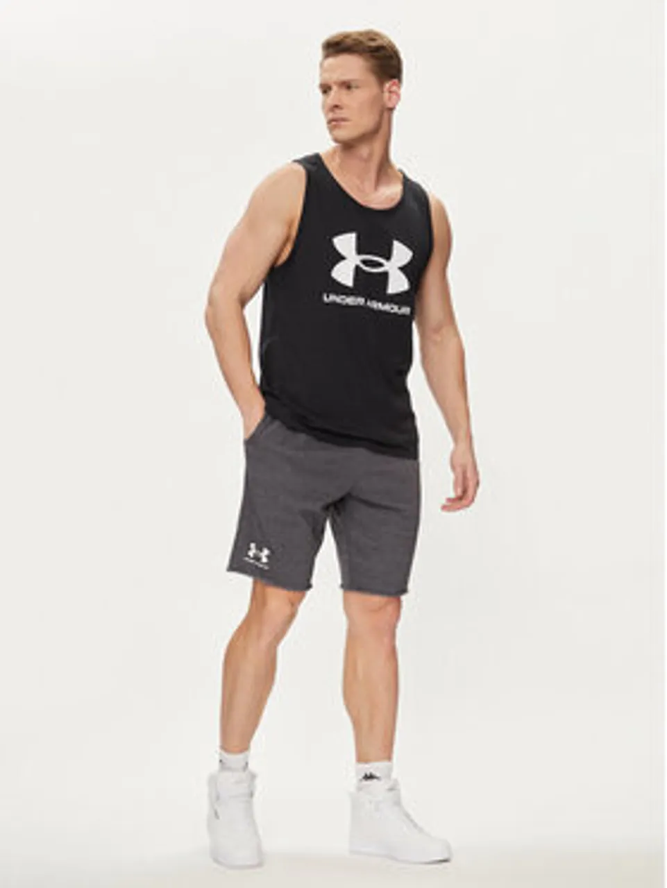 Under Armour Sportshorts Ua Rival Terry Short 1361631-025 Grau Fitted Fit