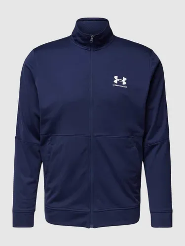 Under Armour Trainingsjacke mit Label-Print Modell 'PIQUE TRACK JACKET' in Marine