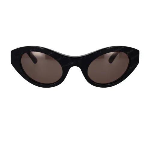 Unisex Oval Sonnenbrille mit Lasergraviertem BB-Logo Balenciaga