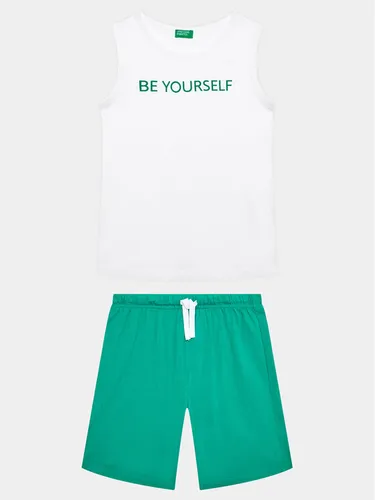 United Colors Of Benetton Set T-Shirt und Shorts 3096CK005 Weiß Regular Fit