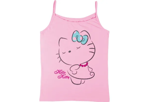 United Labels® T-Shirt Hello Kitty - T-Shirt Oberteil für Damen Spaghettiträger Rosa