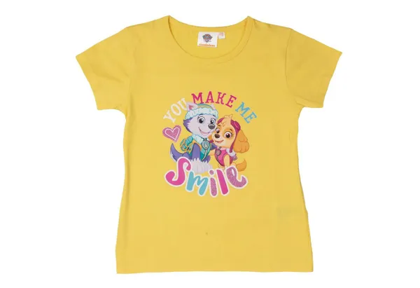 United Labels® T-Shirt Paw Patrol T-Shirt für Mädchen - You make me smile mit Glitter Gelb