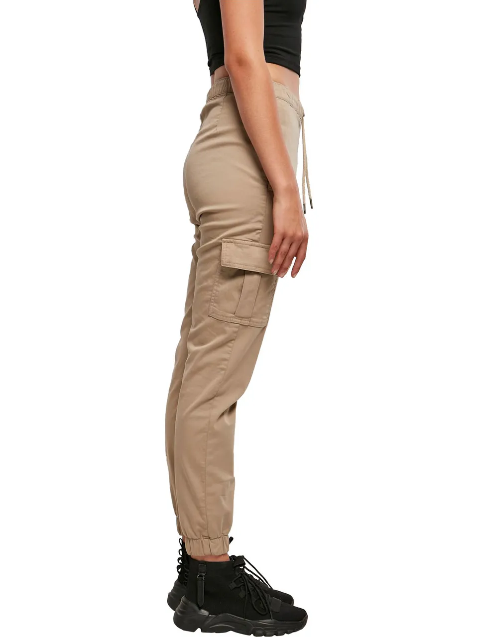 Urban Classics Damen Sweatpant HIGH WAIST CARGO COMFORT - Regulard Fit