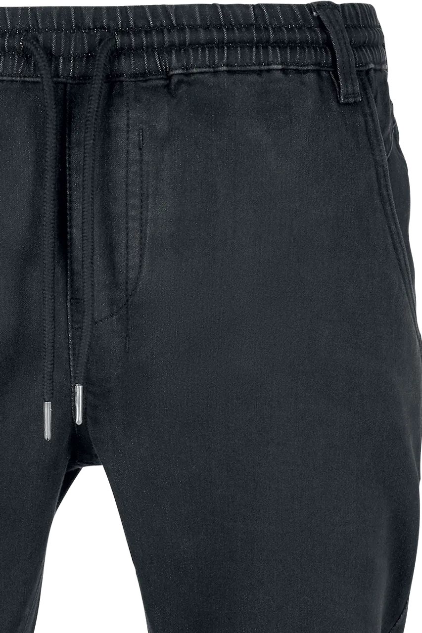 Urban Classics Knitted Denim Jogpants Trainingshose schwarz in L