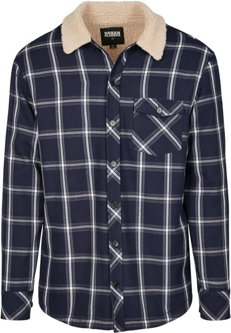 URBAN CLASSICS Langarmhemd Urban Classics Herren Sherpa Lined Shirt Jacket (1-tlg)