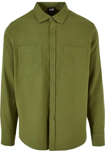 Urban Classics Solid Flanell Shirt Langarmhemd oliv in M