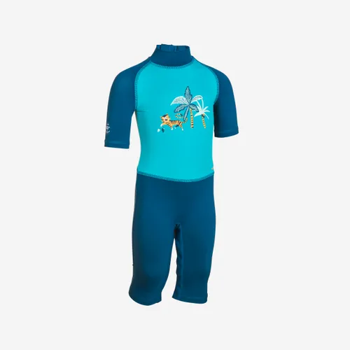 UV-Schwimmanzug Babys/Kleinkinder kurzarm - blau bedruckt Tiger