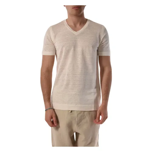 V-Ausschnitt Casual Leinen T-Shirt 120% Lino