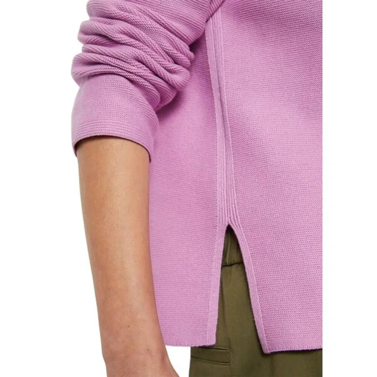 V-Ausschnitt-Pullover MARC O'POLO "aus Organic Cotton" Gr. S, lila Damen Pullover V-Pullover