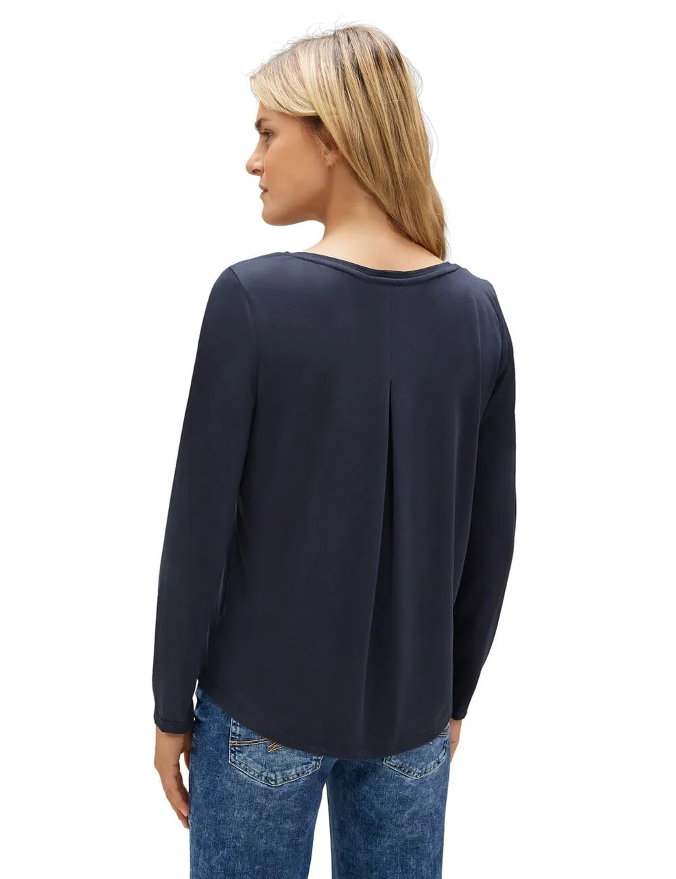 V-Kragen T-Shirt LTD QR silk look shirt w.wordi
