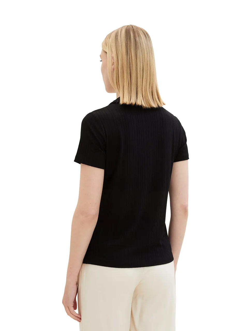 V-Kragen T-Shirt T-shirt rib polo collar