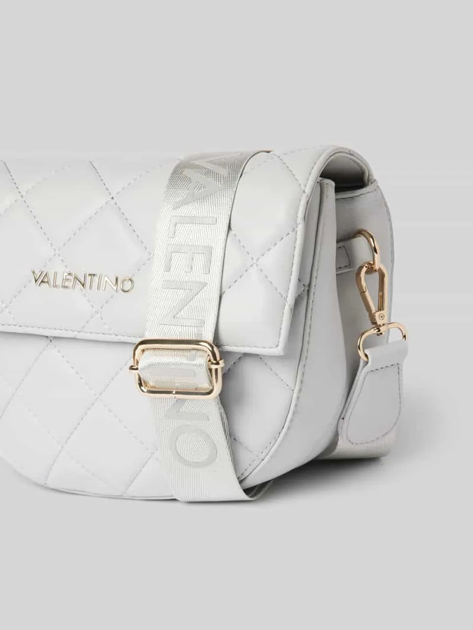 VALENTINO BAGS Crossbody Bag mit Label-Detail Modell 'BIGS' in Hellgrau, Größe One Size
