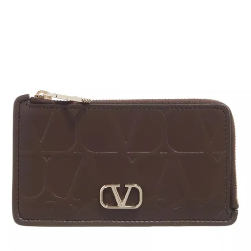 Valentino Garavani Portemonnaie - V Logo Card Holder - Gr. unisize - in Braun - für Damen