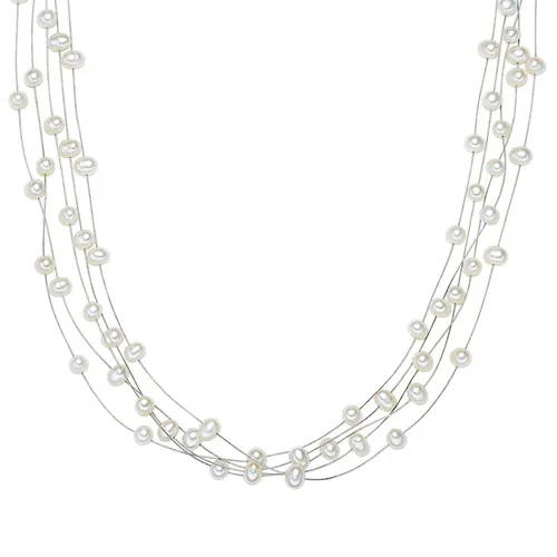 Valero Pearls - Perlen-Kette Sterling Silber Süßwasser-Zuchtperle in Silber Ketten Damen