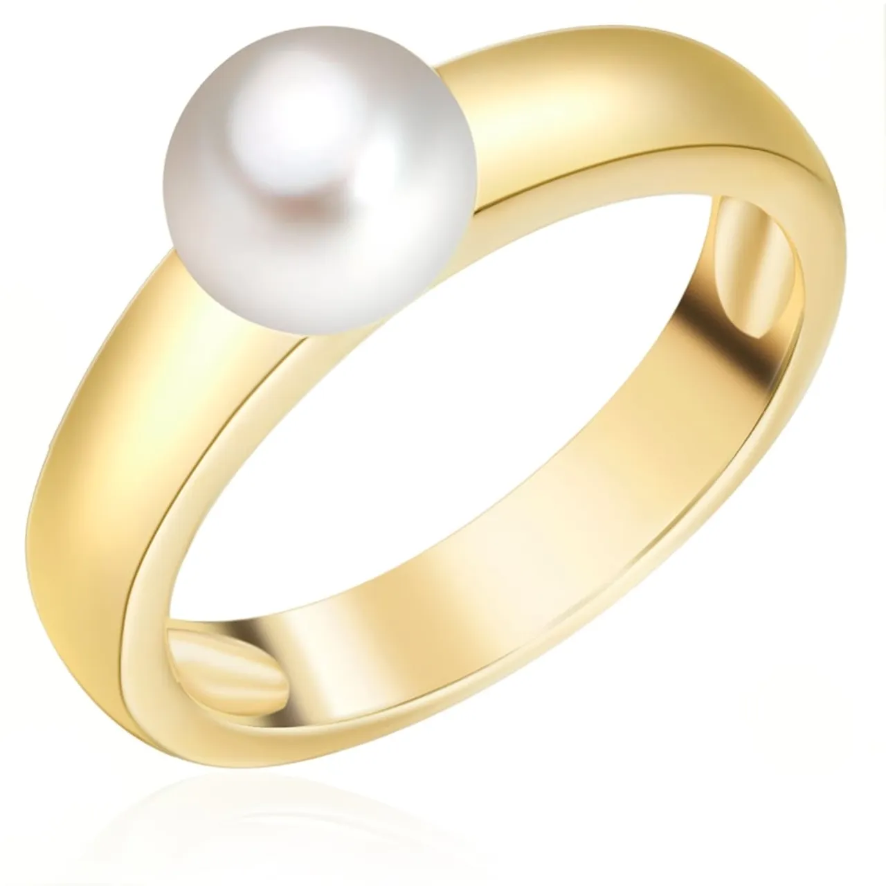 Valero Pearls - Perlen-Ring Sterling Silber Süßwasser-Zuchtperle in Gelbgold Ringe Damen