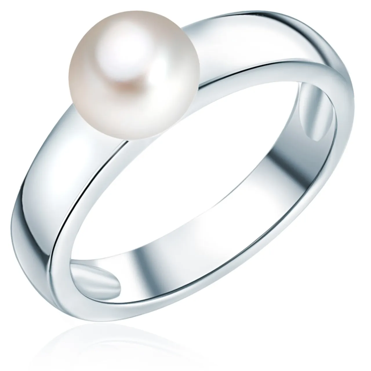 Valero Pearls - Perlen-Ring Sterling Silber Süßwasser-Zuchtperle in Silber Ringe Damen