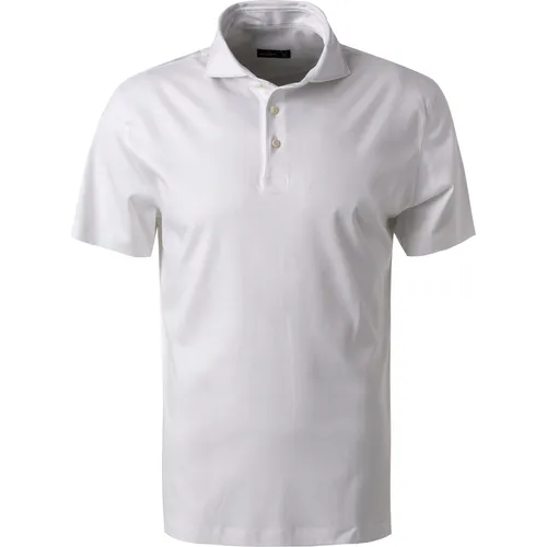 van Laack Herren Polo-Shirt weiß Baumwoll-Jersey