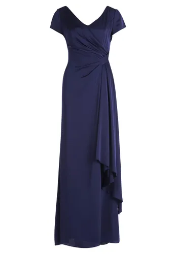 Vera Mont Damen Abendkleid mit Volant dunkelblau